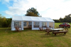 Marquee with outdoor furniture